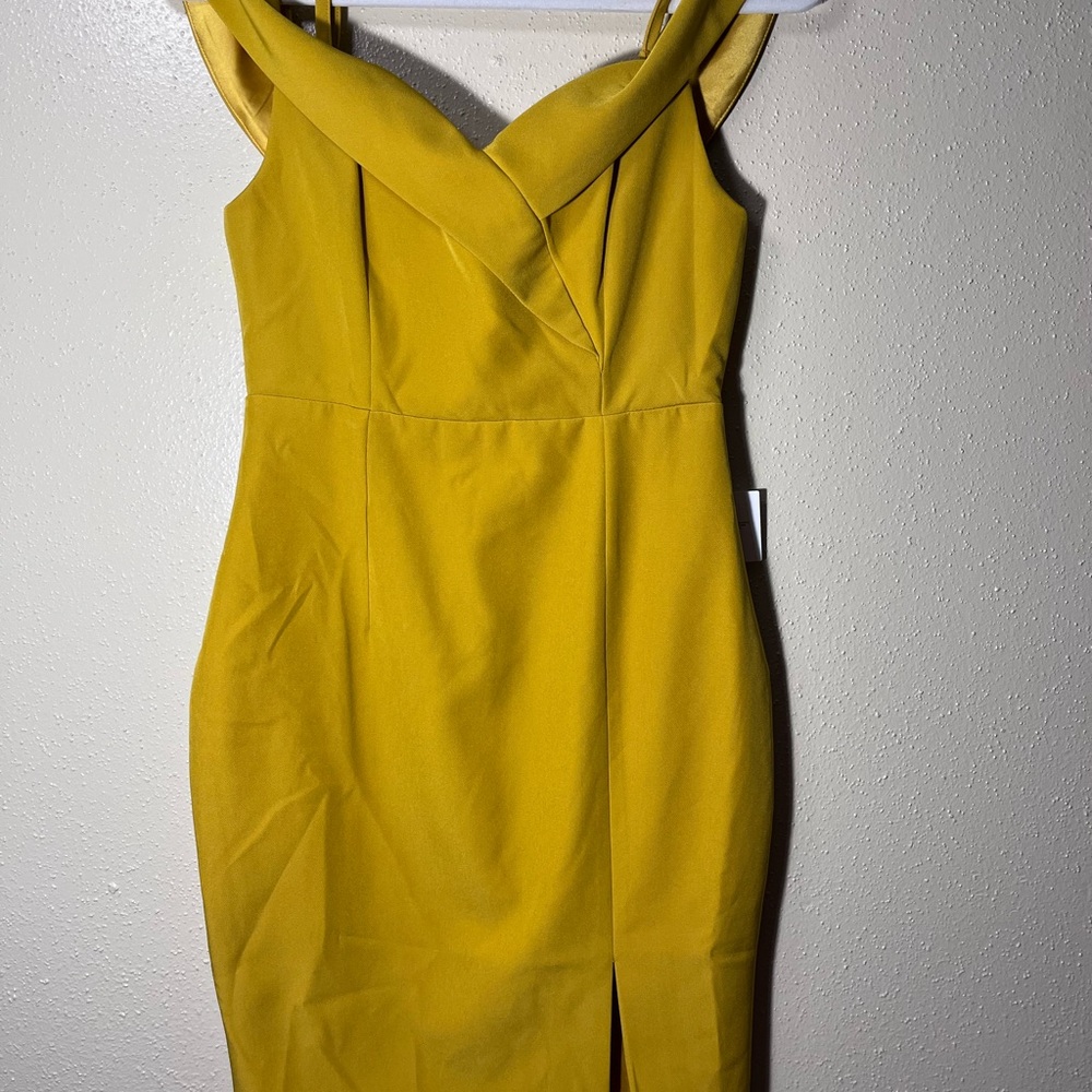 Nordstrom Mustard Yellow Sheath Dress with Sweetheart Neckline for Cocktail